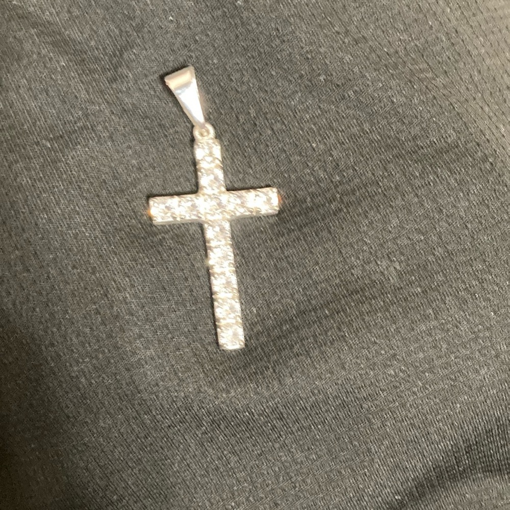 925 silver/zirconia cross pendant